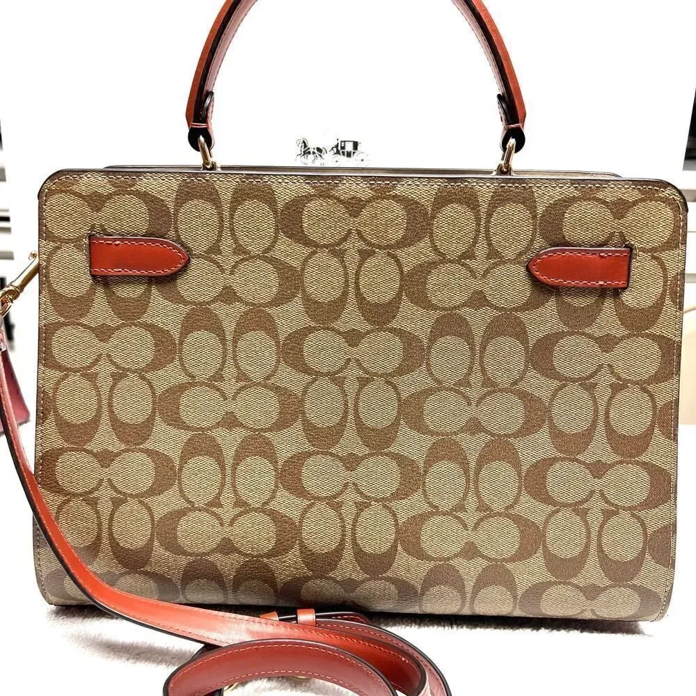 🔥🎁NWT! Coach Lane Carryall Satchel Handbag in Colorblock Msrp:$498.00